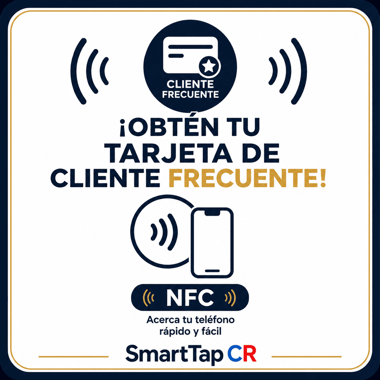 Cliente frecuente SmartTap CR tamaño 15 por 15